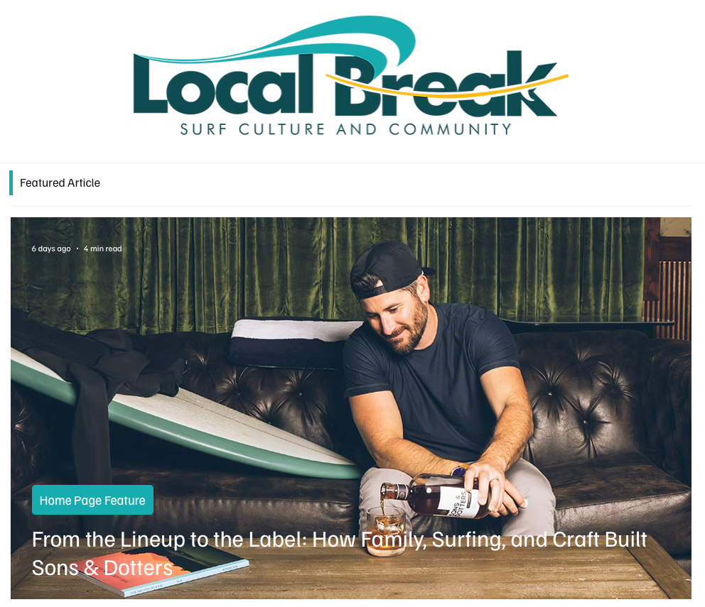 Article on Sons & Dotters in Local Break Surf Mag